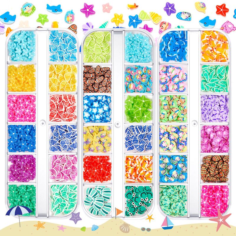 Cross-border Hawaiian Ocean Summer Nail Art Sequins Soft Pottery Shark Shell Mermaid Starfish Snail Nail Art Jewelry