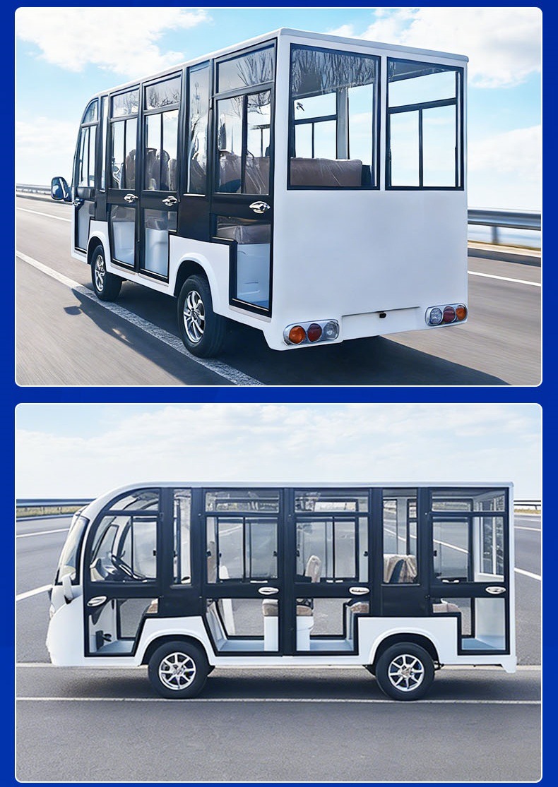 Electric Sightseeing Vehicles with 11 or 14 Seats for Campsites, Tourist Areas, Campuses, Factories, and Real Estate Tours