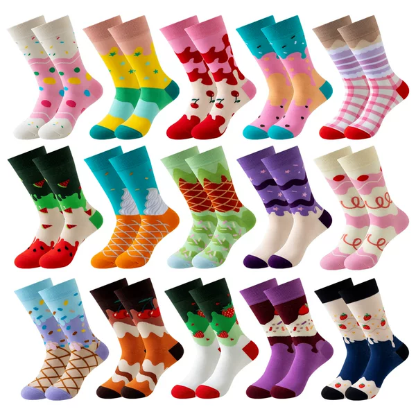 Original Cross-Border Women's Mid-Calf Socks Dopamine Ice Cream Trendy Fashion Happy Socks Couple Socks Wholesale