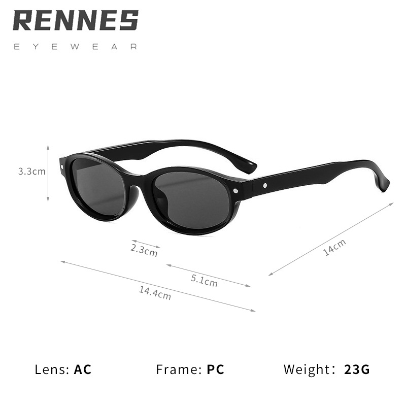 2023 nuevo de alta calidad europea y americana pequeño marco oval mi personalidad hip hop moda todo-juego gafas de sol