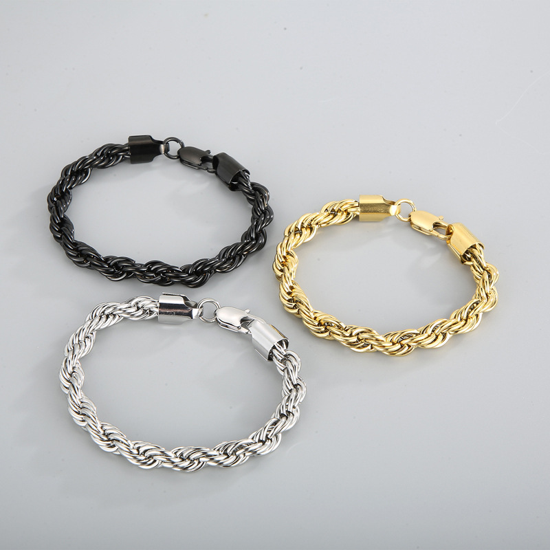 44g Weight Titanium Steel Pendant Material Bracelets Classification Titanium Steel Chain Material 1 Piece Quantity Holiday, Daily Occasion Titanium Steel Material Geometric Pattern Unisex Gender Plating Design Basic, Modern Style, Classic Style Style Basic Modern Style Classic Style Geometric Titanium Steel Bracelets In Bulk 9