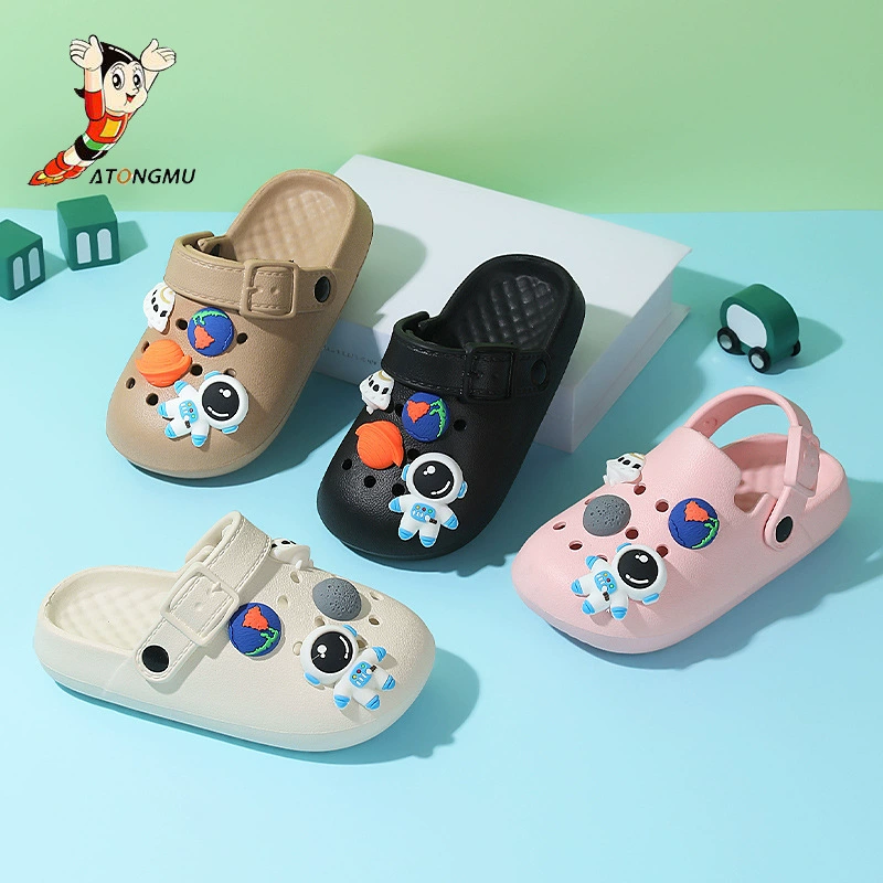 Детские тапочки Astro Boy из ЭВА Boken для мальчиков и девочек, летние уличные туфли для родителей и детей с рисунком крокодила-космонавта