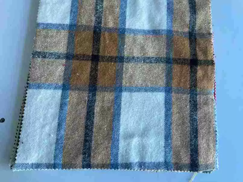 Mao woolen hair color weaving grid cloth polyester cotton double-sided woolen shirt cloth material 270-450G factory undertake orders