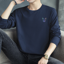 t恤男士长袖圆领秋季上衣服宽松潮牌潮流百搭内搭打底衫