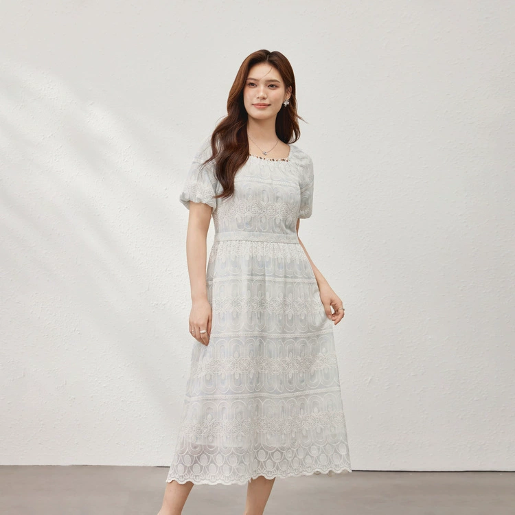 [Элегантное французское платье в стиле ретро-дворца] Тонкая и красивая женская одежда больших размеров, толстая мм 2025, летний новый стиль