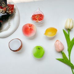 仿真水果創意手機氣囊支架韓國ins風檸檬無花果水蜜桃桌面看追劇