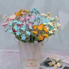 勿忘我钩织毛线花仿真花花艺插花家居摆件装饰送闺蜜朋友生日礼物