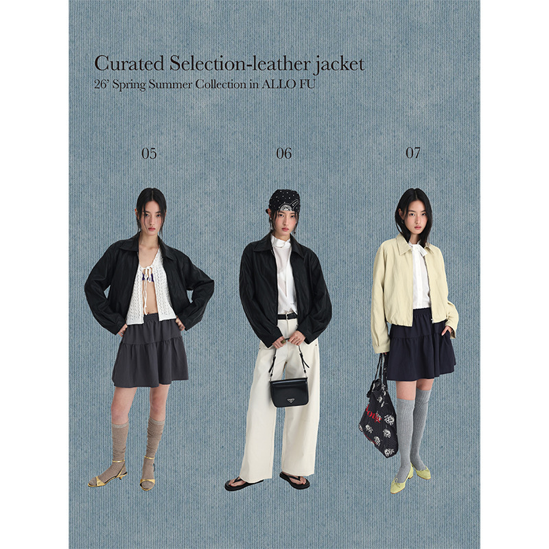 [Clearance, No Returns] Korean-Style Short Jacket for Petite Individuals, Simple and Stylish Short Leather Coat 23996