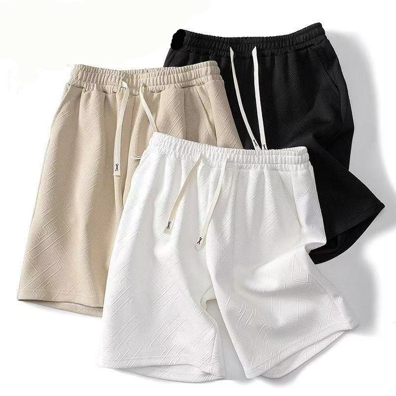 Summer Loose Hong Kong Style Heavyweight Twill High-Quality Textured Shorts Men's Solid Color Casual Versatile Mid-Length Shorts Trendy
