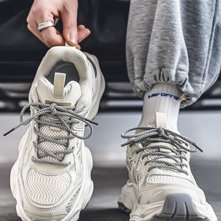 Hong Kong Style Dad Shoes for Men, Summer Trendy Brand, High-End Feel, Youth Mesh Casual Versatile Thick-Soled Height-Increasing Sneakers