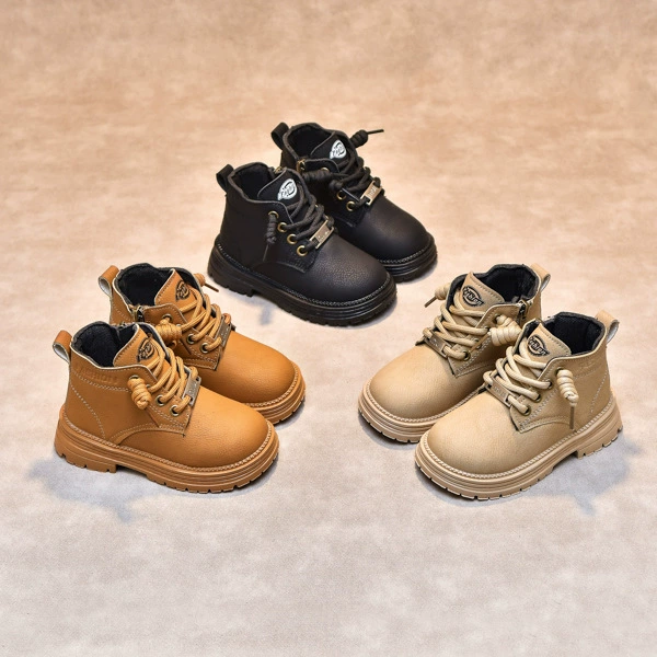 Детская обувь Martin сапоги мальчик девочка в британском стиле маленькие желтые сапоги ретро короткие сапоги мягкая подошва через границу оптом