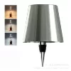 Cylindrical wine bottle lamp-iron art-three-color dimming-spire-silver electroplating