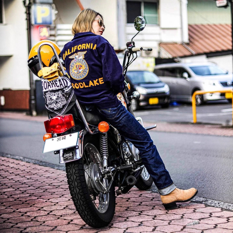 American Retro Corduroy Ffa Jacket Blue Lapel Embroidered Long-Sleeved Fashion Couple Autumn and Winter Street Jacket for Men