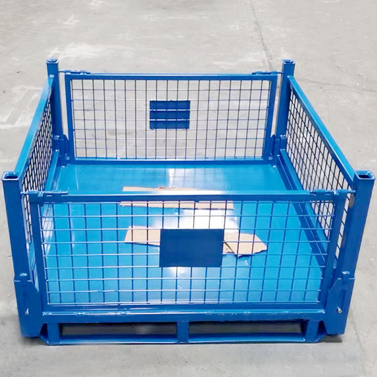 重型仓储笼 上海智琳供应折叠式网格金属料箱 量大优惠