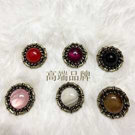 彩色金色复古纽扣diy小香风小众设计感高脚纽扣衬衫开衫纽扣批发