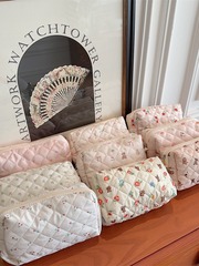 31291 清新絎縫手拿化妝包少女大容量可愛收納學生拉鏈文具袋筆袋