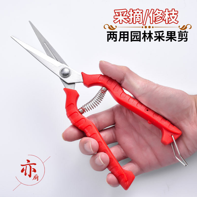 工厂批发修枝剪多功能树枝剪刀花艺剪刀不锈钢葡萄剪刀园艺园林剪