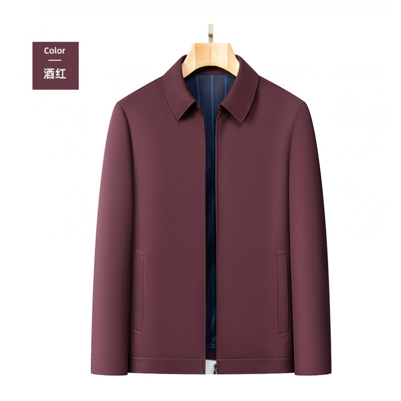 High-quality, stylish, simple, solid-color lapel jacket for middle-aged men, 2026 spring/autumn, light business commuter versatile coat High-quality, stylish, simple, solid-color lapel jacket for middle-aged men, 2026 spring/autumn, light business commuter versatile coat