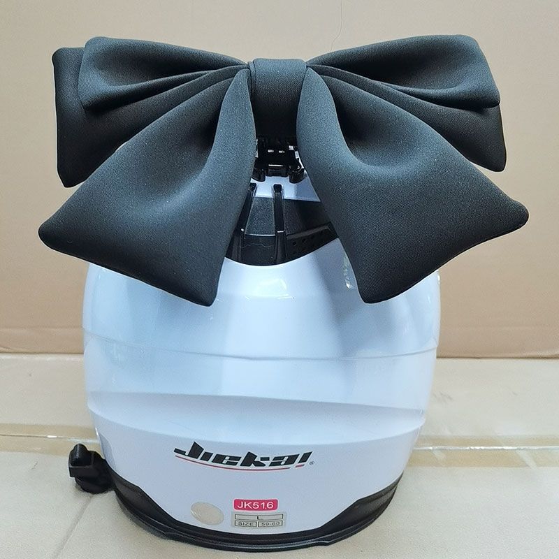 Cute Motorcycle Helmet Bowknot Red Double Layer Decoration