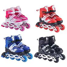 跨境儿童溜冰鞋可调轮滑鞋单排闪光PVC铝支架  男女成人SKATE