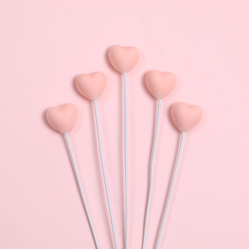 Romantic Chinese Valentine's Day cake decoration ornaments soft pink love plug-in red small-shaped birthday plug-in card