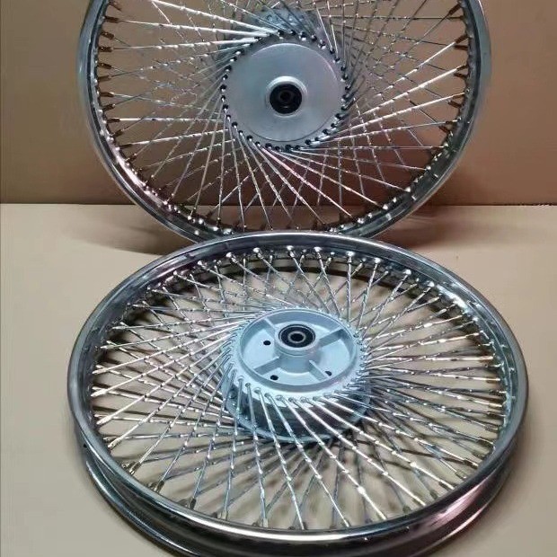 Flying Eagle Motorcycle Eagle Win100 Wheel Hub Steel Ring Encrypted Bold 72 Steel Wire Spokes Front and Rear Wheel Hub Assembly