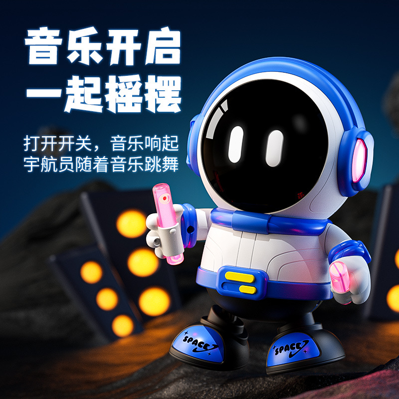 Nuevos productos de danza eléctrica rock astronauta música iluminación astronauta danza robot juguetes para niños al por mayor