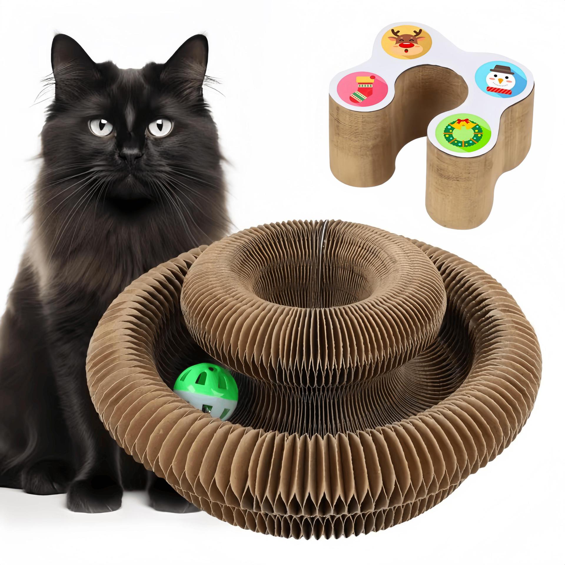 Órgano para gatos Juguetes para gatos con campana auto-hi para aliviar el aburrimiento Nido de gatos Garras de molienda para gatos Juguetes para gatos resistentes a agarrar papel corrugado