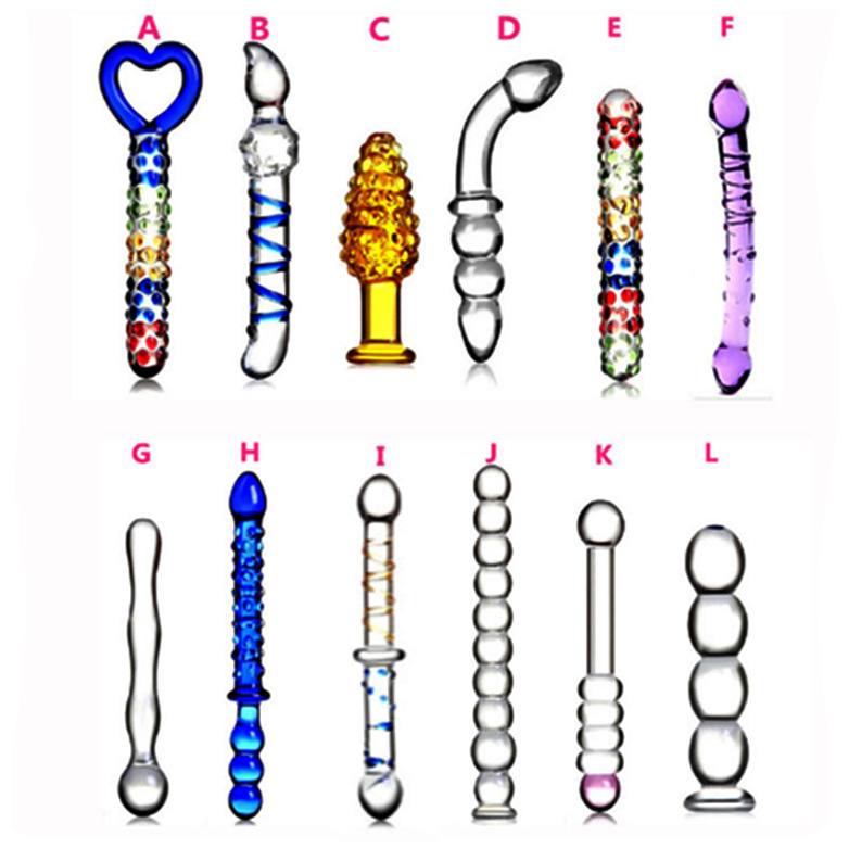 Alternative adult sex toys 12 transparent glass penis female masturbation device rear anus plug generation wholesale