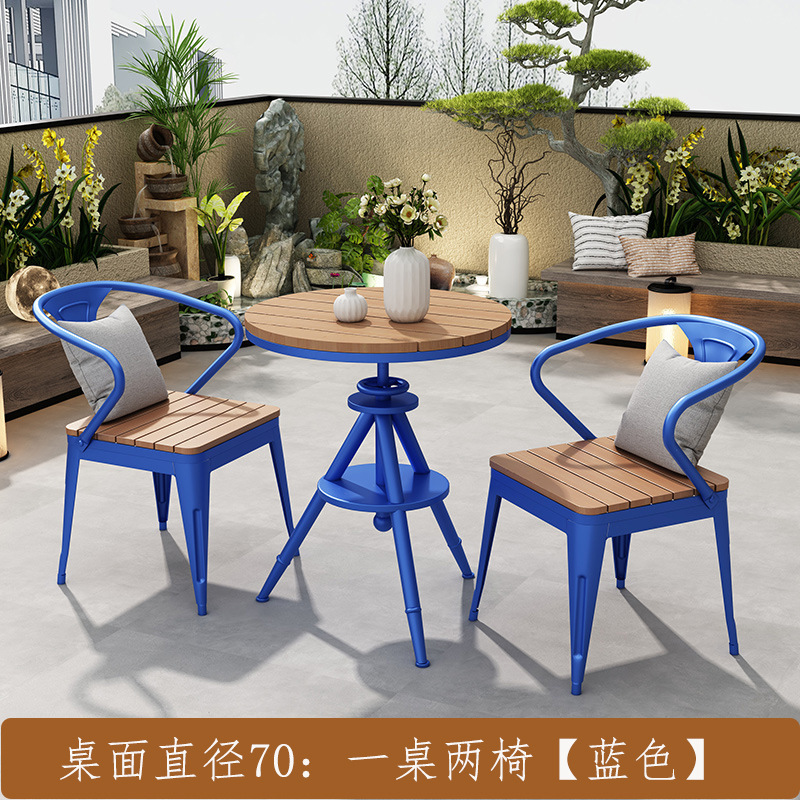 B&B バルコニーレジャーテーブルと椅子の組み合わせ中庭ガーデン屋外ダイニングテーブル屋外防水日焼け止めラウンドテーブルレッド|undefined