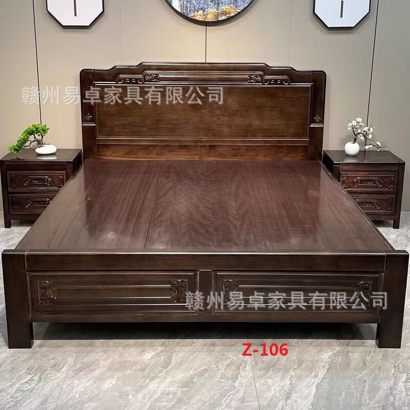 工場直販純無垢材全無垢材ベッドローズウッドほぞ穴アンティーク家具中国古典ダブルベッド Nan Kang|undefined