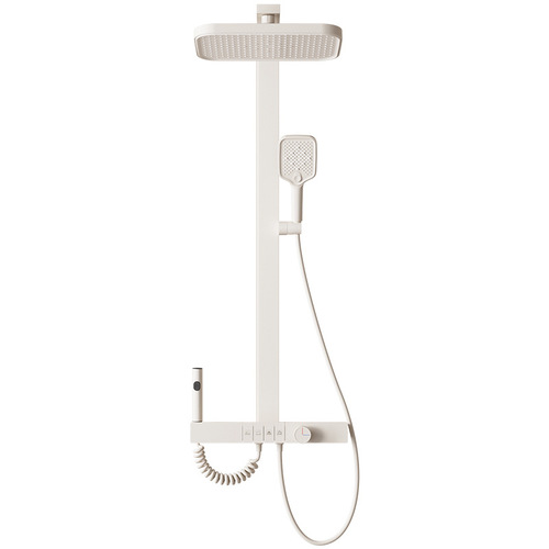 Wholesale Bathroom Thermostatic Button Milk White Shower Set for Home Use, Sanitary Room, Extended Copper Vanity Shower