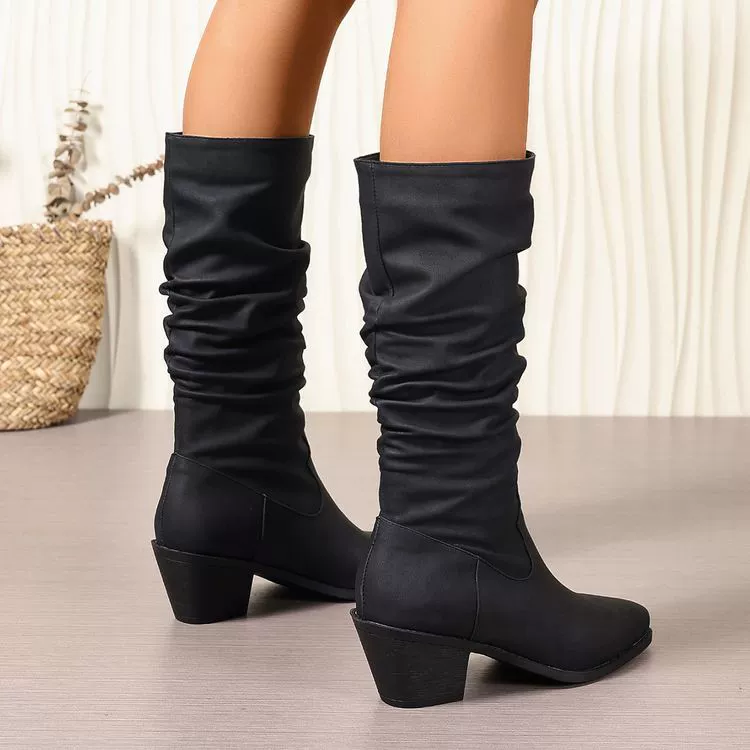Matte high boots high heels, European style, plus size