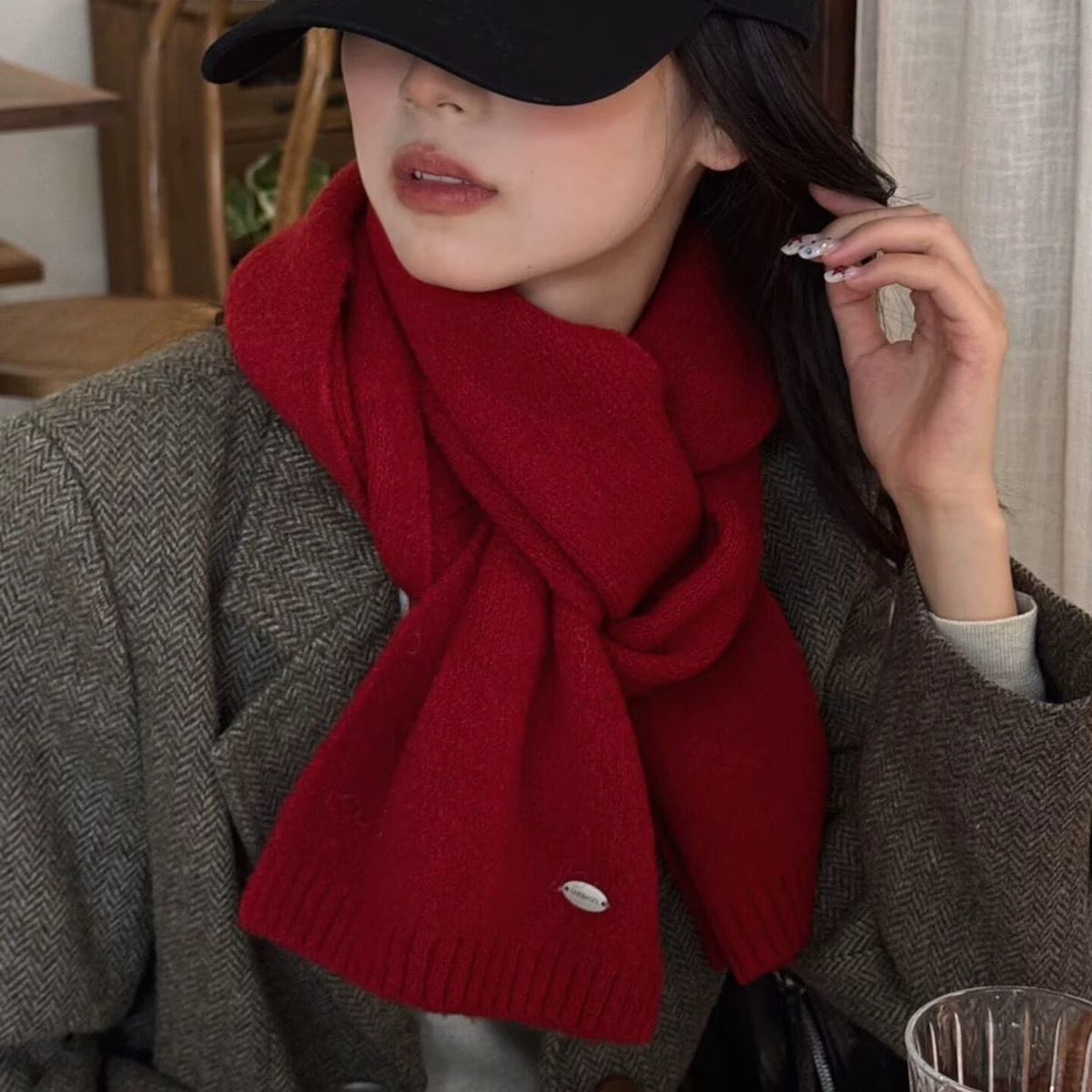 Korean Style Scarf for Women Autumn and Winter 2025 New Versatile Thickeneded Warm Fashionable Foreign Style High-End Accessible Luxury High-End Scarf
