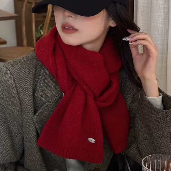 Korean Style Scarf for Women Autumn and Winter 2025 New Versatile Thickeneded Warm Fashionable Foreign Style High-End Accessible Luxury High-End Scarf