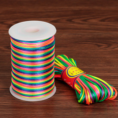 端午節五彩繩diy手工編織手繩材料包立夏蛋兜網彩色線七彩編發繩