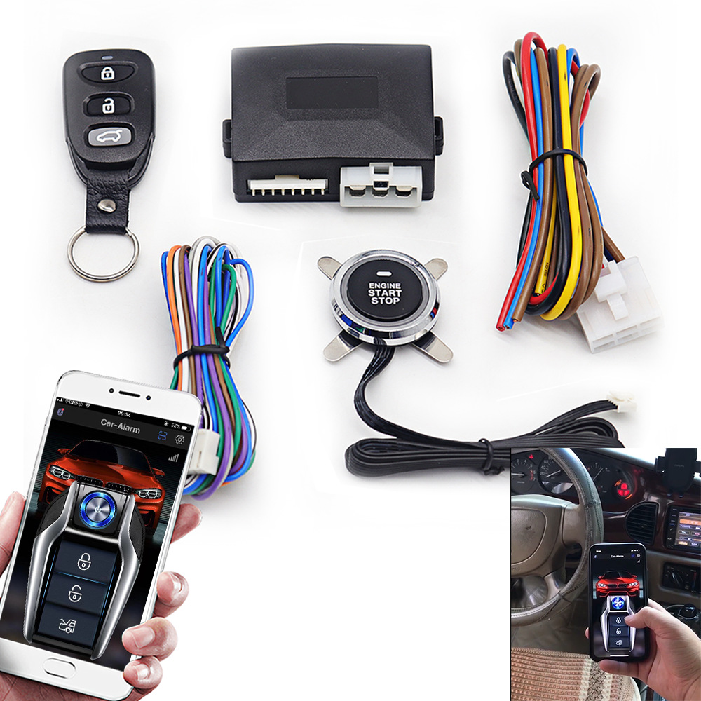 [Exclusively For Foreign Trade]Car One-button Start Keyless Entry System Mobile Phone Control Car Remote Start Kit