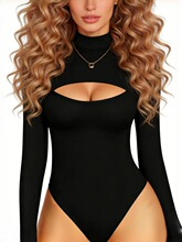 N 35295 Sexy High Neck Hollow Out Bodysuit �ο������� �羳��