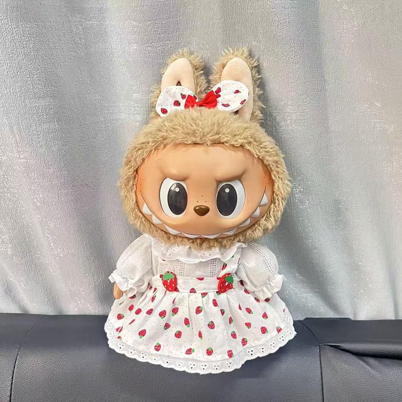 Ropa de muñeca de peluche de vinilo Labubu de 38cm para ropa de muñeca La Bu Time to Chill