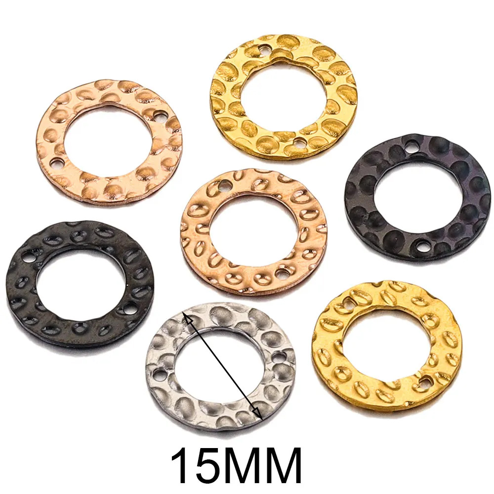 Circle, Solid Color Pattern 20 PCS/Package Stainless Steel Circle Solid Color Connector Simple Style