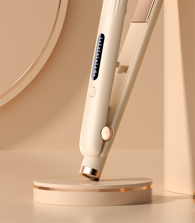 2-in-1 Hair Straightener and Curler Flat Iron Mini Portable Hair Straightening and Curling Tool for Bangs