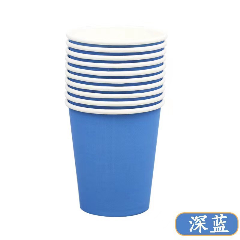 Decoración de la fiesta de picnic tazas novedosas de color sólido con rayas de cumpleaños suministros de tazas de papel desechables coloridas