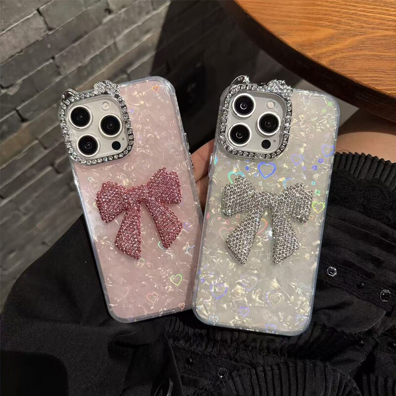 Cat Ears, Heart-Shaped Shell Pattern, Large Bow, Suitable for Iphone17Promax Phone Case, Apple 16/15/11 Cat Ears, Heart-Shaped Shell Pattern, Large Bow, Suitable for Iphone17Promax Phone Case, Apple 16/15/11