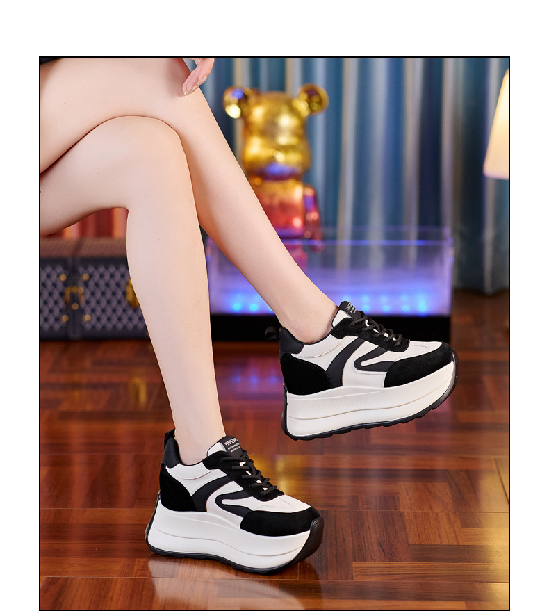 Giày sneaker nữ đế dày tăng chiều cao dáng nhỏ khoe chân — Màu be chi tiết 14