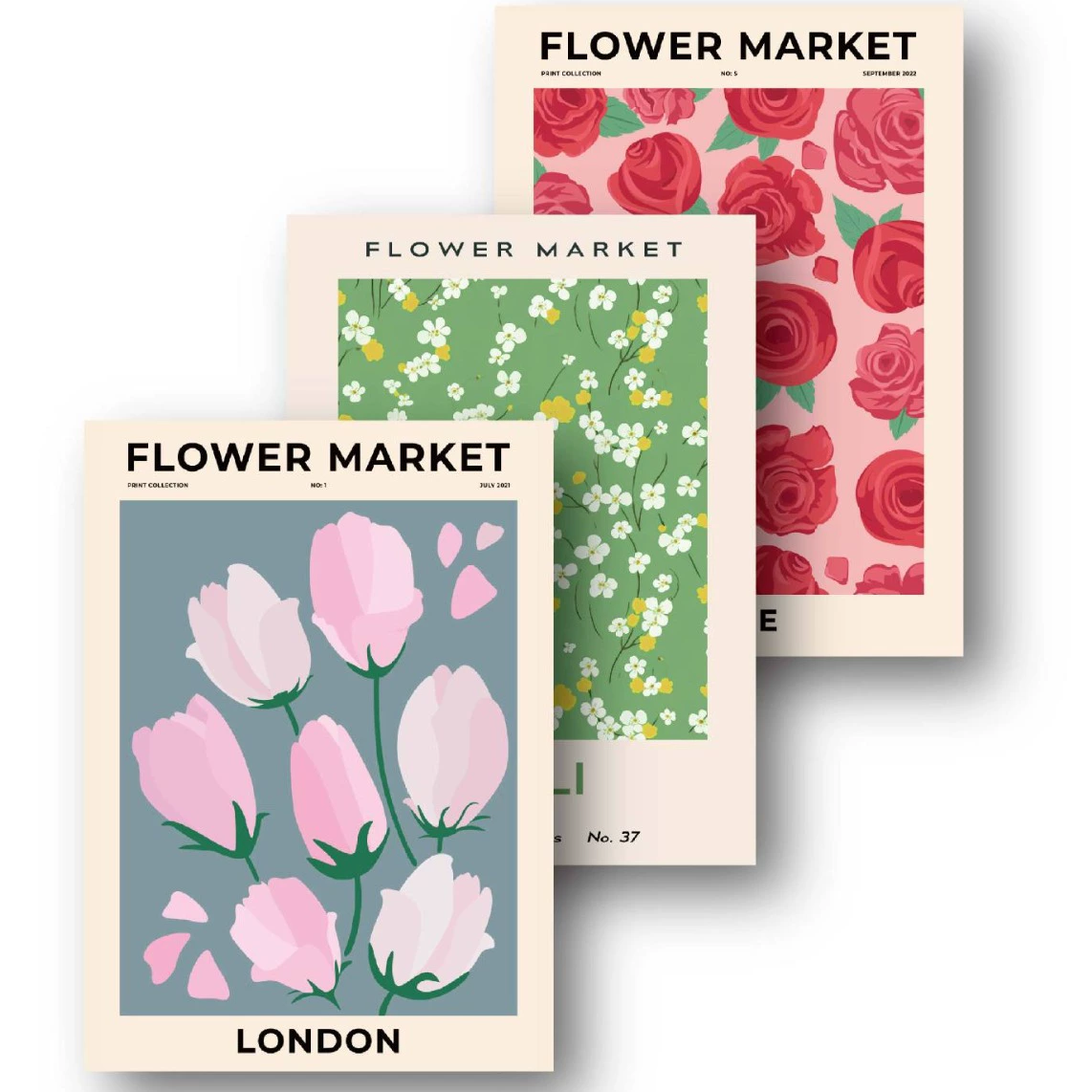 Flower Market Wall Poster Flower Market Decoration Painting Retro Style Poster