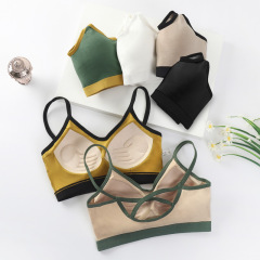 No rims beautiful back strap underwear all-in-one bra for students and girls bottoming breast wrap push up tube top vest style