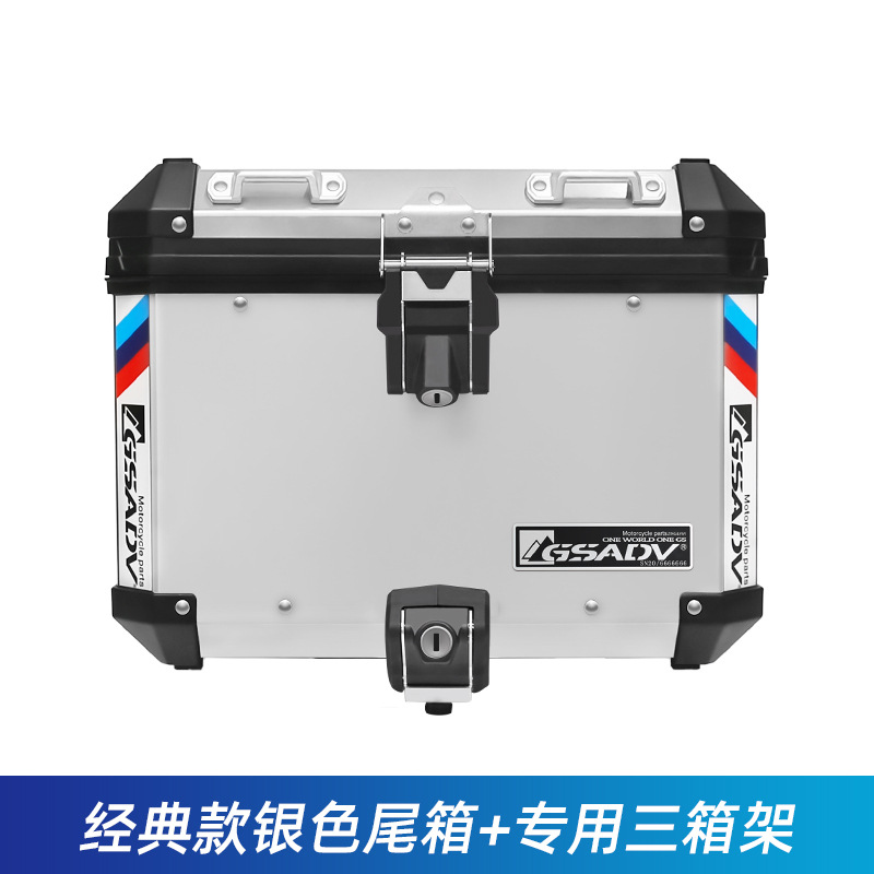 TRK552X 클래식 실버 테일 박스 3 박스 랙 (테일 박스 40L) 은 사이드 백/라이닝 등받이와 일치 할 수 있습니다.