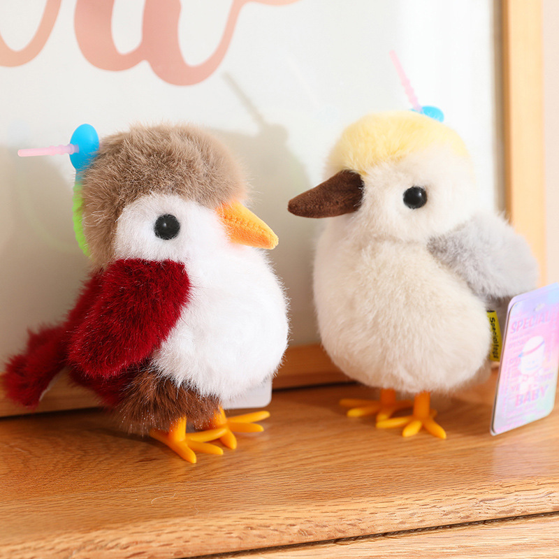 Muy bebé simulación pájaro tetas muñeca suave loro lindo llavero colgante campana regalo bolso accesorios
