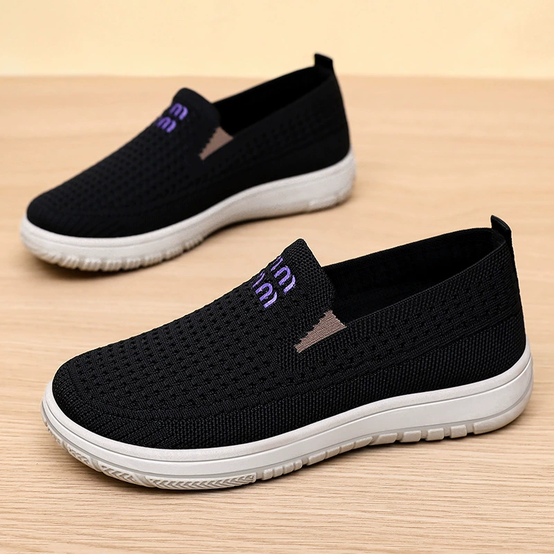 Женские осенние дышащие туфли, мягкая подошва, не утомляющие, на толстой подошве, повседневные тканевые туфли в стиле старого Пекина, слипоны для мам.