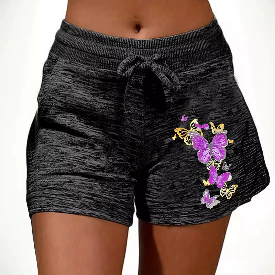 Шорты с принтом женские европейские и американские трансграничные свободные пляжные шорты женские